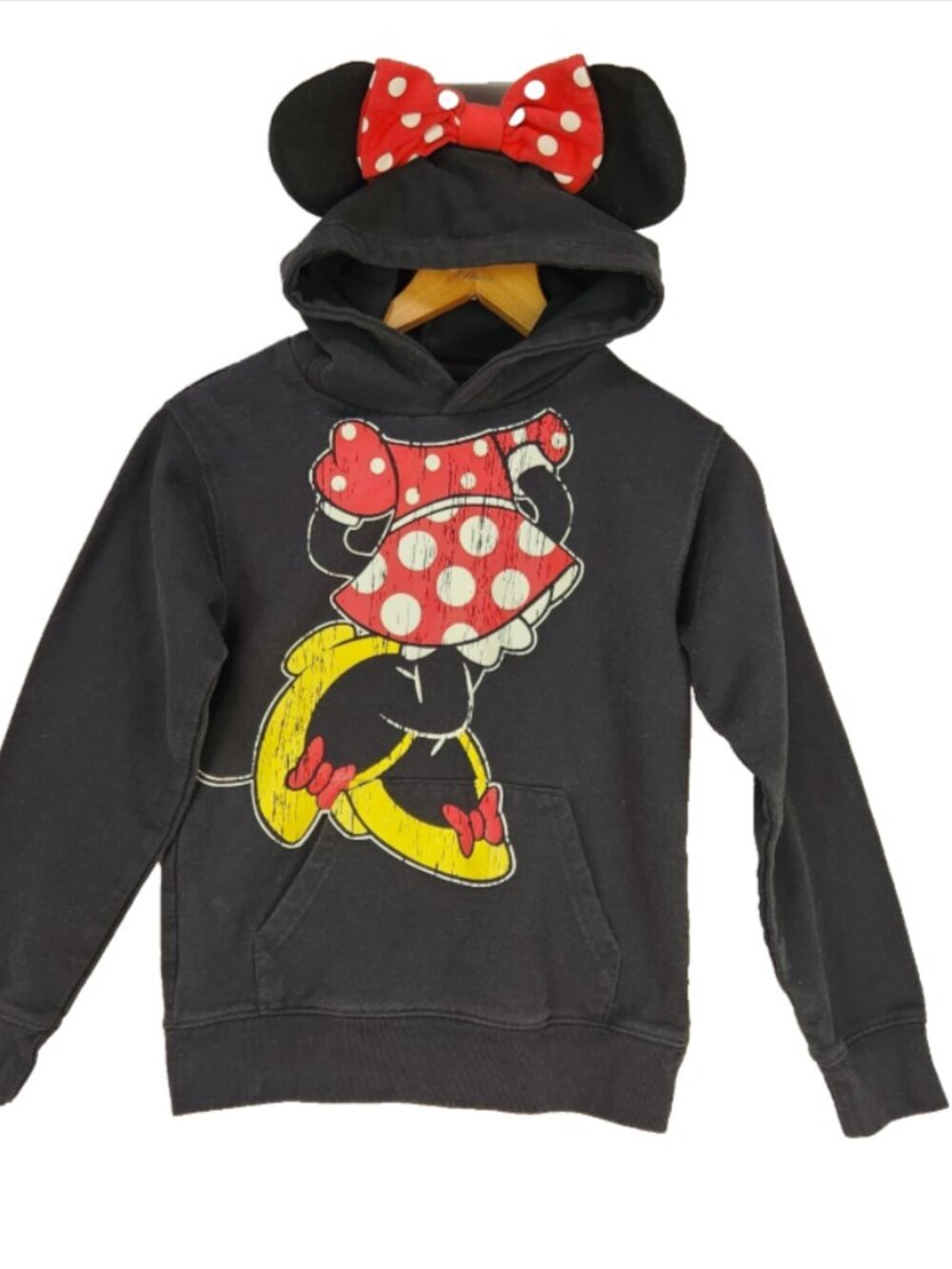 Disney Minnie Mouse  Big Girls BlacK Size M  Hoodie With Ears Disney Parks